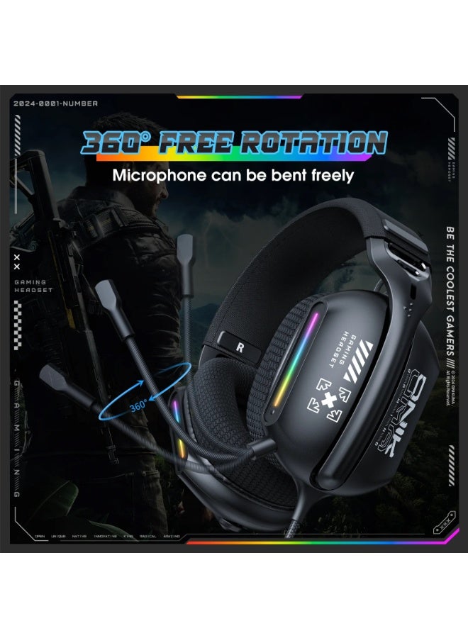 onikuma X12 RGB  Gaming Headsets - 40MM Drivers 3D Surround Sound & Competitive Performance - Image 5